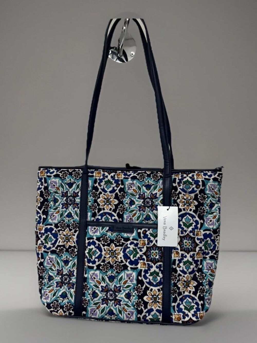 Vera Bradley Small Trimmed Vera in the pattern Lisbon Medallion Cool NWT